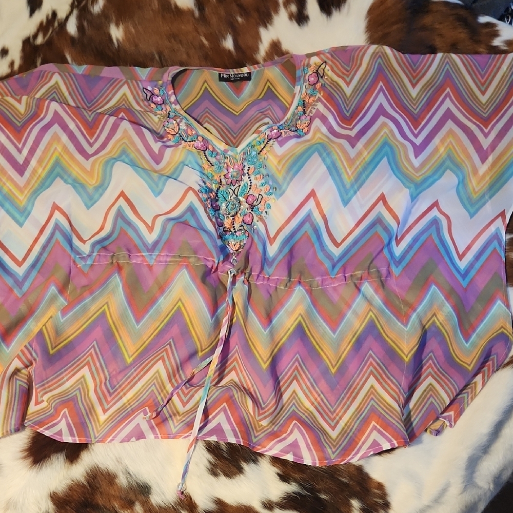 Colorful Chevron Patterned Top